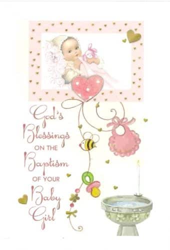 Card:  God's Blessings on thwe Baptism of Your Baby Girl