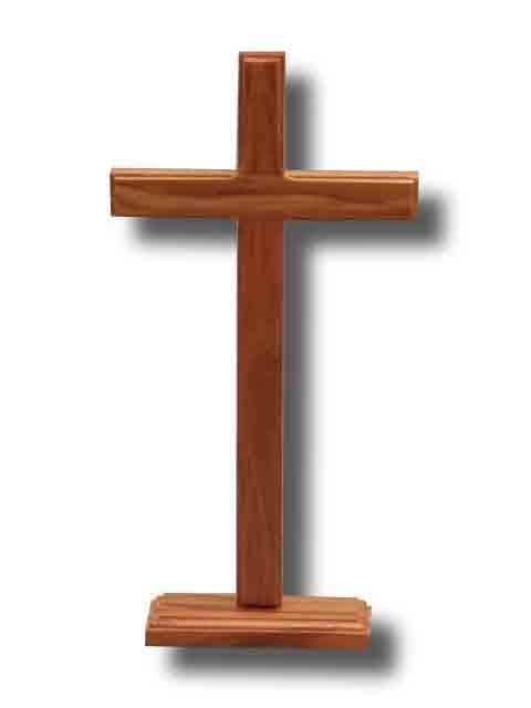 Standing Cross Olive Wood