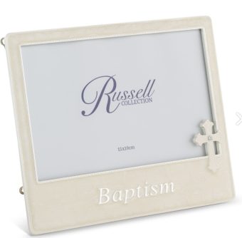 Russell Collection Giftware - Baptism Cross Photo Frame 10cm x 15cm