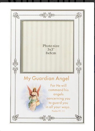 Russell Collection Giftware - Mini Photo Frame My Guardian Angel White 8cm