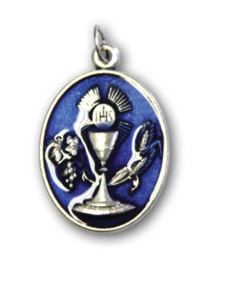 Medal - Communion Blue Enamel