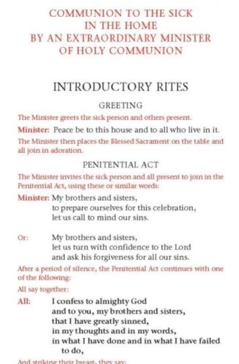 Communion to the Sick Liturgical Card