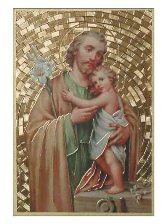 Wood Plaque (gold): St Joseph