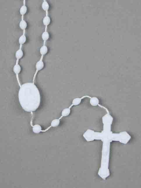 Plastic Rosary - White
